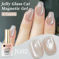 UR SUGAR 15ml Vernis Gel Magnétique Effet Œil de Chat Rose Cristal Lumineux, Gel Effet Verre Gelée pour Nail Art, Marque Privée