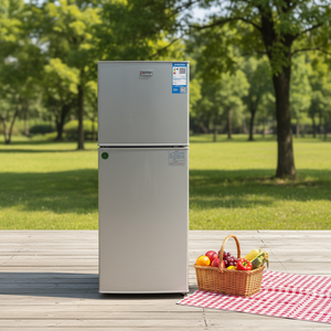 Smart Home French Stainless Steel Double-Door Compressor Top-Freezer <b>Refrigerator</b> 150-199L Energy Grade 1 for Outdoor Stainless - Product Image 2