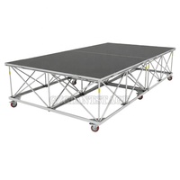 Scène mobile portable Intellistage 1M x 1M avec plateforme en contreplaqué/tapis/acrylique et podium pliable