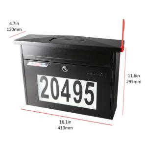 Buzón <span class=keywords><strong>de</strong></span> Pared con Cerradura, Números <span class=keywords><strong>de</strong></span> Casa Solares, Iluminación Nocturna, Números <span class=keywords><strong>de</strong></span> Dirección <span class=keywords><strong>de</strong></span> Metal, Buzón Exterior con Llaves - Product Image 2