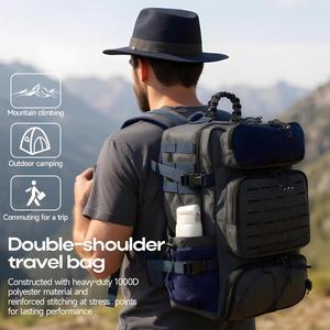 Factory Men's Tactical <b>Backpack</b> for Men Zipper Closure Shoe Compartment MOLLE System Travel Hiking Hunting Gear <b>Blue</b> - Product Image 5