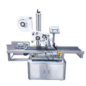 Automatic label applicator machine for pouches flat transparent film sticker paging labeling machine