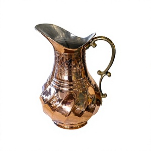 Pichet à eau en cuivre martelé fait main 1,5 L, style vintage, carafe en métal durable pour boissons et service de fête - Product Image 6