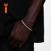 Bracelet Chaîne Tennis en Moissanite de Haute Qualité, Testée au Diamant, en Argent Sterling 925, 2mm 3mm 4mm 5mm 6.5mm, Style Hip Hop