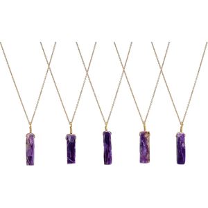 Yashee Natural Purple Charoite Solitaire Pendant Necklace <b>Real</b> Raw <b>Crystal</b> Bezel Setting Women's Gift - Product Image 2