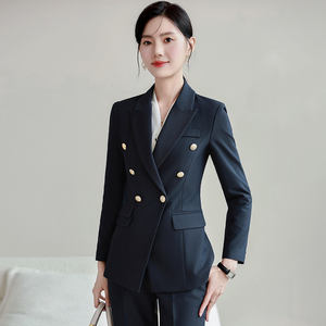 Vêtements de travail professionnels, costume à col en V pour le printemps et l'automne, pour les fonctionnaires, costume d'entretien supérieur, formel pour le lieu de travail - Product Image 4