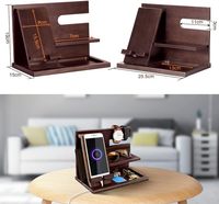 Hadiah untuk Pria yang Memiliki Segalanya Tempat Penyimpanan Ponsel Kayu Natal, Gantungan Kunci, Penyangga Dompet, Penyangga Jam Tangan, Organizer Samping Tempat Tidur