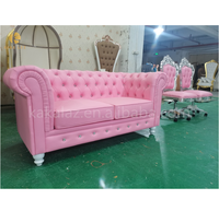 Canapé en cuir rond canapé en cuir moderne rose ensemble de canapé de meubles de salon
