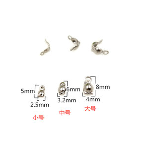 Không xỉn 18K vàng PVD mạ thép không gỉ mở Bead lời khuyên 4mm <span class=keywords><strong>Knot</strong></span> bao gồm vòng đeo tay đồ trang sức làm cho kết thúc mũ uốn Bìa - Product Image 3