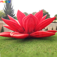 Décoration d'événement de fête géante de haute qualité fleur gonflable rouge rose Bule pour l'extérieur
