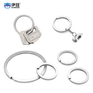 Anillos de llavero planos personalizados con logotipo OEM, de acero inoxidable 304, fabricante para regalos promocionales - Product Image 1