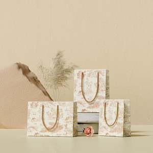 Wholesale Customised Size Print Logo Fancy Thank You White Kraft Paper <b>Bag</b> Special Day Wedding <b>Personalised</b> <b>Gift</b> <b>Bag</b> With Handle - Product Image 3