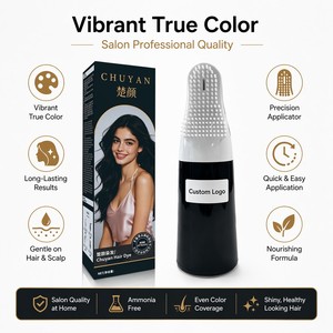 Tinte Capilar en Crema Negro Intenso a Base de Plantas OEM con Aplicador de Peine para Cobertura - Product Image 1