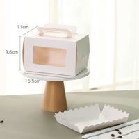 Caja de embalaje de papel para pasteles, logo personalizado, color blanco, con windows