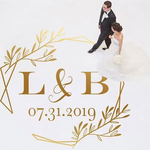 Autocollant de sol personnalisé pour mariage, autocollant vinyle avec initiales pour réceptions, décoration de fête, signalisation artistique au sol - Product Image 3