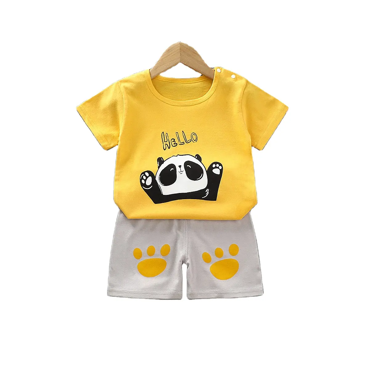 नई गर्मियों डिजाइन बच्चे को कपड़े थोक लड़कों टी शर्ट बच्चों पजामा गर्म बिक्री