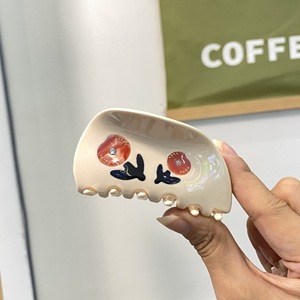 Pinces à cheveux en acétate géométrique de haute qualité, motif fleur rose douce, accessoires floraux pour filles - Product Image 5