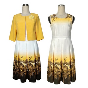 ชุดเดรสสีเหลืองแบบแอฟริกัน 2 ชิ้น ผลิตในตุรกี - Product Image 1
