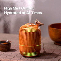 Chambre Portable Usb Humidificateurs 280Ml Grain De Bois Petit Creux Cage À Oiseaux Hydratant Peau Pulvérisateur Intelligent Humidificateur D'air