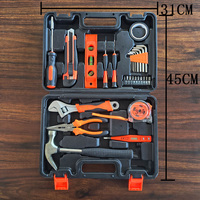 Ensemble d'outils de bricolage en acier à haute teneur en carbone de 13 pièces, directement de l'usine, boîte à outils complète, étui rigide, électricien, charpentier, plombier