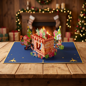 Tarjeta Pop-up 3D Hecha a Mano, Diseño Personalizado, Estilo Chimenea, Sobre Navideño, Regalos de Hanoi, Estilo Romántico, Superventas - Product Image 4