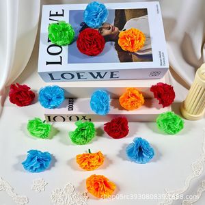 Tête de fleur de carnation artificielle 5,5 cm, réaliste, matériau DIY, décoration florale artistique - Product Image 1