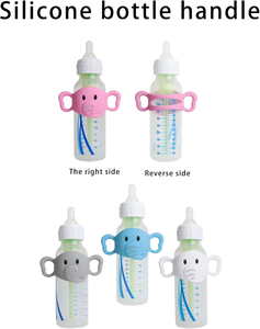 Couvre-<span class=keywords><strong>biberon</strong></span> en silicone pour bébé avec poignées, facile à saisir, sans <span class=keywords><strong>BPA</strong></span>, indispensable pour les nourrissons - Product Image 3