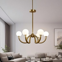 Lustre en marbre tout cuivre lumière luxe salon atmosphère créative éclairage moderne Simple salle à manger chambre étude lumière