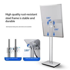 Insegna Luminosa LED Rettangolare A2/A3/A4 in Vetro Temperato Regolabile per Pubblicità in Negozio, Lightbox Ultra Sottile con Supporto a Due Pali - Product Image 4