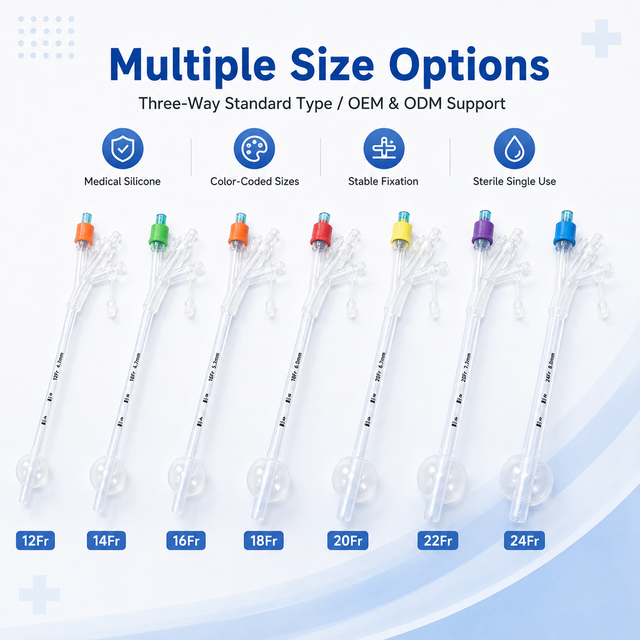 Medical Grade Triple Lumen Silicone Gastrostomy Tube Long Term Indwelling Enteral Nutrition Support CE Certified Class II EO CF