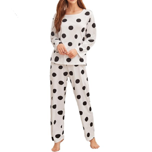 2023 Conjunto de pijama tejido informal personalizado para mujer al por mayor 100% algodón ecológico de alta calidad de manga larga para mujer 2 piezas - Product Image 1