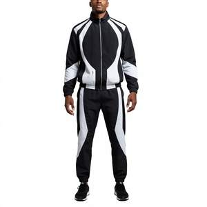 Ensemble de survêtement contrasté uni pour homme, coupe-vent léger, tenue de jogging décontractée d'été deux pièces avec cordon de serrage - Product Image 3