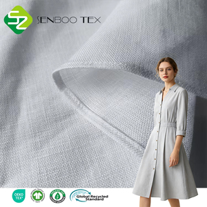 Absorción Transpirable Antibacteriano Ecológico 100% <span class=keywords><strong>Lino</strong></span> Tejido Peso pesado <span class=keywords><strong>Prelavado</strong></span> Tela Lisa Hombre Mujer Niños Niña Ropa - Product Image 1