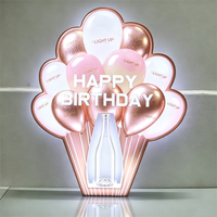 Ballon LED en acrylique personnalisé pour présentoir de bouteilles, idéal pour les anniversaires, la Saint-Valentin, Noël, et comme glorificateur lumineux pour les soirées en boîte de nuit