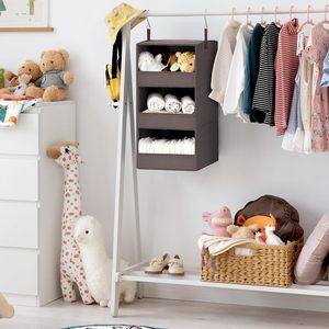 Organisateur de placard suspendu à 3 étagères, étagère de rangement pliable en tissu pour l'organisation de la chambre à coucher, 33x15x85cm - Product Image 2