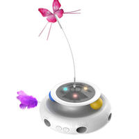 Paquete de Juguetes para Gatos Petop 3 en 1, Juguete Automático Recargable por USB con Pluma de Mariposa que se Mueve al Activarse
