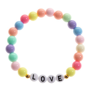 Bracelet élastique en perles acryliques bohèmes en forme de cœur de pêche pour femme PFT - Cadeau de mariage pour l'amitié - Product Image 5