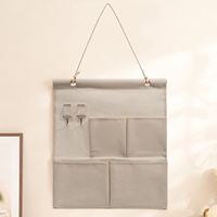 Organisateur mural de rangement en coton et lin multi-poches pour chambre, salle de bain, bureau – Gain de place, cadeau promotionnel, vente en gros