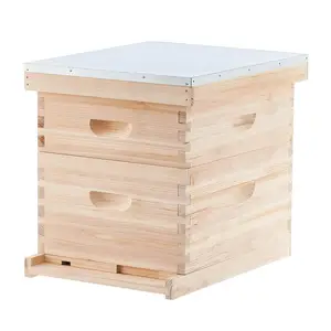 2 Schicht andere Tierhaltung Imkerei Ausrüstung nationale Langs troth Holz biene Hotel Haus Bienenstock Blumen Bienenstock Box
