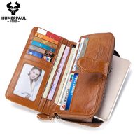 Dompet Wanita Kulit Asli HUMERPAL, Dompet Koin Wanita Branded Mewah, Dompet Panjang Wanita, Dompet Clutch Mewah
