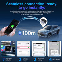 Adaptador Inalámbrico CarPlay Fuallwin Mini USB 2 en 1 para Android y Apple CarPlay con Cable para Coches Conexión Estable