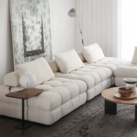 Canapé modulable Zayshine en velours blanc, style italien moderne, 1, 2, 3 ou 4 places, pour salon, villa ou appartement, combinaison libre, design de créateur