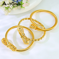Gelang Spiral Kuningan Trendi Laris Manis Grosir Lapis Emas 18k untuk Wanita, Cocok untuk Dipakai Sehari-hari