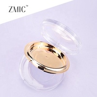 Étui compact de luxe double couche pour poudre, palette de maquillage vide avec couvercle transparent, étui en plastique pour crème, anticernes et illuminateur