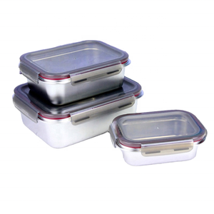 304 thép không gỉ Bento Hộp Ăn Trưa với nắp nhựa kín rò rỉ bằng chứng bằng lò vi ba <span class=keywords><strong>container</strong></span> lưu trữ thực phẩm cho người lớn trẻ em - Product Image 1