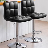 Tabourets de bar modernes carrés et pivotants en cuir avec hauteur de comptoir à l'arrière Tabouret pivotant Tabourets de bar pour comptoir de cuisine