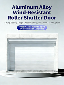 <span class=keywords><strong>Porte</strong></span> résistante aux ouragans, <span class=keywords><strong>porte</strong></span> à enroulement en aluminium industriel, <span class=keywords><strong>porte</strong></span> à enroulement électrique coupe-vent pour atelier, usine, devanture de magasin - Product Image 1