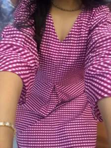 Ensemble coordonné pantalon et veste en gingham violet pour femme |   Ensemble coordonné décontracté à carreaux tendance pour femme, vente en gros - Product Image 3