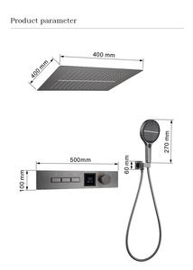 2024 nuevo techo <span class=keywords><strong>tipo</strong></span> baño lujo latón puro cuadrado cabezal de ducha grifo mezclador termostático ducha de <span class=keywords><strong>lluvia</strong></span> - Product Image 2