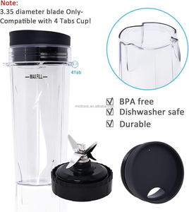 Replacement Parts 16oz Single Serve <strong>Blender</strong> Cup Set &amp; <strong>Blender</strong> Blade 6 Fins Fit for <strong>Ninja</strong> BL660 BL740 BL780 BL771 BL772 BL773CO - Product Image 5